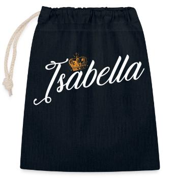 Isabella Name for Women Kids Toddlers - Isabella - Closable cotton gift bag (25x30cm) - navy - Front