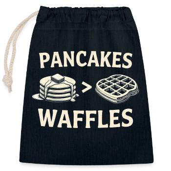 Pancakes over waffles - Closable cotton gift bag (25x30cm) - navy - Front