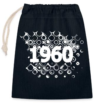 Jahreszahl 1960 - Verschließbarer Geschenkbeutel aus Baumwolle (25x30cm) - Navy - Vorne