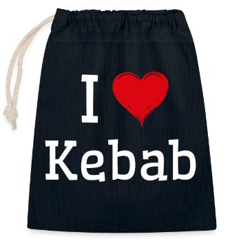 Ich liebe Kebab - Verschließbarer Geschenkbeutel aus Baumwolle (25x30cm) - Navy - Vorne
