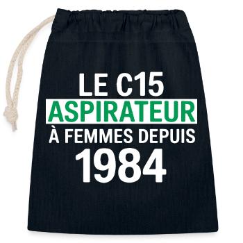 Le c15 aspirateur à femmes cadeau c15 du seigneur - Sac cadeau en coton avec cordon (25 x 30 cm) - bleu marine - Devant