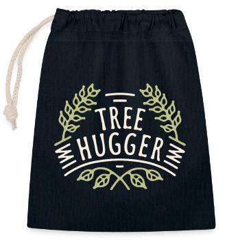 Tree hugger bain de forêt amoureux de la nature - Sac cadeau en coton avec cordon (25 x 30 cm) - bleu marine - Devant