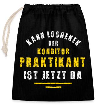Confectioner Intern Confectionery Internship Baker - Closable cotton gift bag (25x30cm) - black - Front