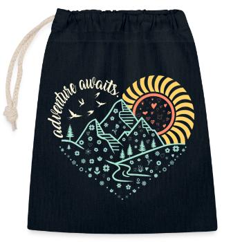 Das Abenteuer wartet auf Sie – leuchtende Nachtwanderungsatmosphäre - Verschließbarer Geschenkbeutel aus Baumwolle (25x30cm) - Navy - Vorne