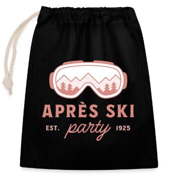 Apres Skiparty, Ski-Mädchen-Abend, pinke Ästhetik - Verschließbarer Geschenkbeutel aus Baumwolle (25x30cm) - Schwarz - Vorne