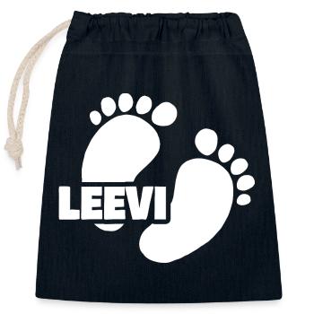Baby Leevi - Closable cotton gift bag (25x30cm) - navy - Front