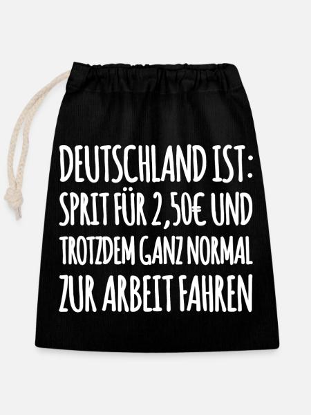 Lustiger Tank Spruch - Verschließbarer Geschenkbeutel aus Baumwolle (25x30cm) - Schwarz