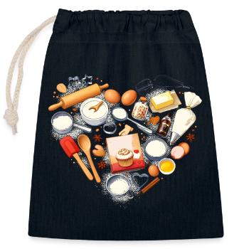 Baking Heart Shape Baking Utensils Hobby Baker - Closable cotton gift bag (25x30cm) - navy - Front
