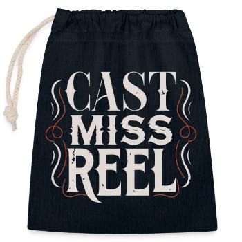Cast Miss Reel - Closable cotton gift bag (25x30cm) - navy - Front