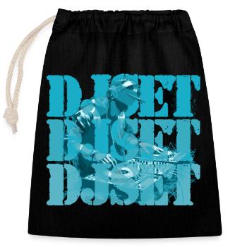 DJ set - Sac cadeau en coton avec cordon (25 x 30 cm) - noir - Devant