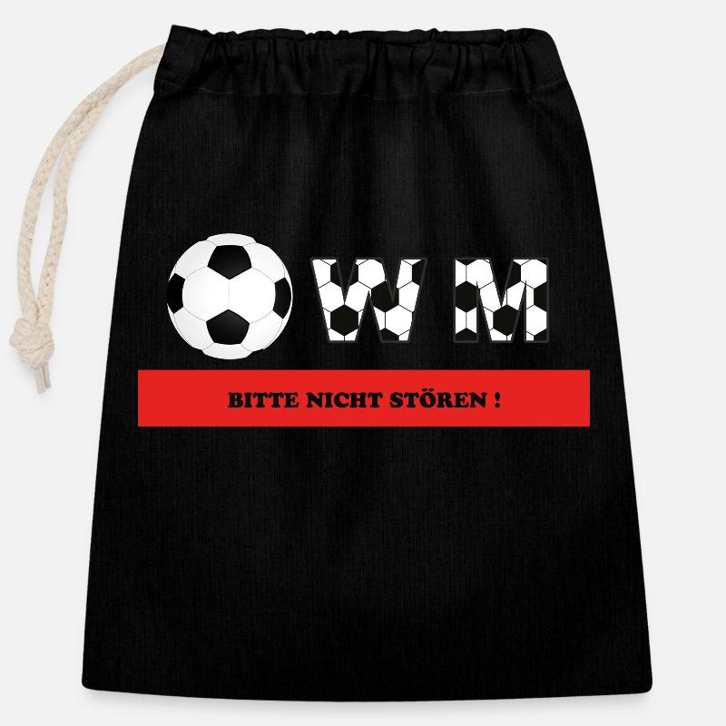 WM Please do not disturb! - Closable cotton gift bag (25x30cm) - black