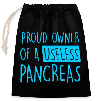 Diabetes T shirts - Closable cotton gift bag (25x30cm) - black - Front
