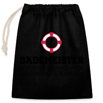 Lifeguard - Closable cotton gift bag (25x30cm) - black - Front