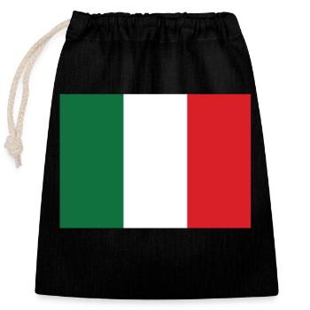 Italy Flag - Closable cotton gift bag (25x30cm) - black - Front