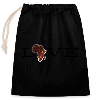 Africa Love - Closable cotton gift bag (25x30cm) - black - Front