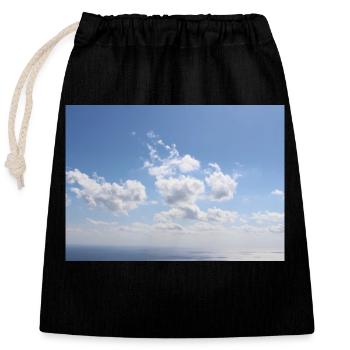 Awesome Blue Sky Clouds Pattern - Summer Vacation - Closable cotton gift bag (25x30cm) - black - Front