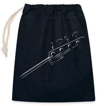 BASS GUITAR - Closable cotton gift bag (25x30cm) - navy - Front