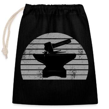 Anvil - Closable cotton gift bag (25x30cm) - black - Front