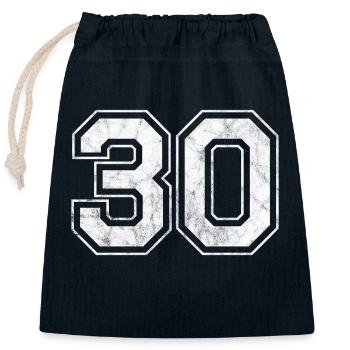 Number 30 - Closable cotton gift bag (25x30cm) - navy - Front