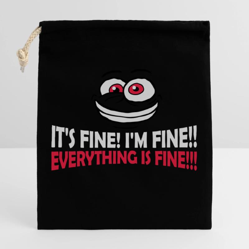 Tout va bien devis Sac cadeau en coton avec cordon (25 x 30 cm)