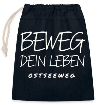 Text weiß - Verschließbarer Geschenkbeutel aus Baumwolle (25x30cm) - Navy - Vorne