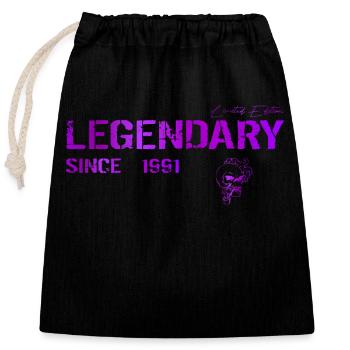 Legendary since 1991 Geschenk - Verschließbarer Geschenkbeutel aus Baumwolle (25x30cm) - Schwarz - Vorne