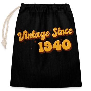 Millésime depuis 1940 83 ans - Groovy 83ème - Sac cadeau en coton avec cordon (25 x 30 cm) - noir - Devant
