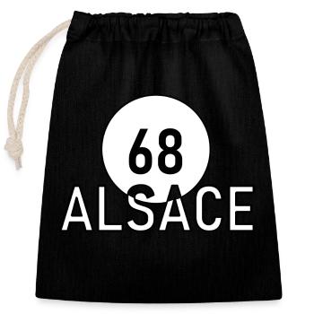 Alsace N68 - Closable cotton gift bag (25x30cm) - black - Front