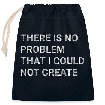 There is no problem that I could not create - Closable cotton gift bag (25x30cm) - navy - Front