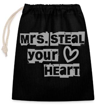Mme vole votre cœur brisé - Sac cadeau en coton avec cordon (25 x 30 cm) - noir - Devant