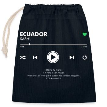 ECUADOR - Play Button & Lyrics - Verschließbarer Geschenkbeutel aus Baumwolle (25x30cm) - Navy - Vorne