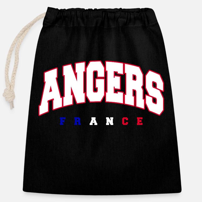 Angers - Verschließbarer Geschenkbeutel aus Baumwolle (25x30cm) - Schwarz