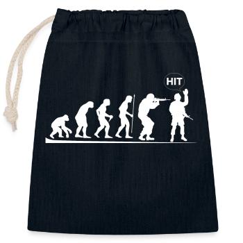 L’homme et son évolution HIT - Sac cadeau en coton avec cordon (25 x 30 cm) - bleu marine - Devant