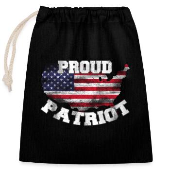 Proud Patriot 4th July Independence day - Closable cotton gift bag (25x30cm) - black - Front