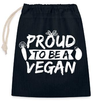 Proud to be vegan - Verschließbarer Geschenkbeutel aus Baumwolle (25x30cm) - Navy - Vorne