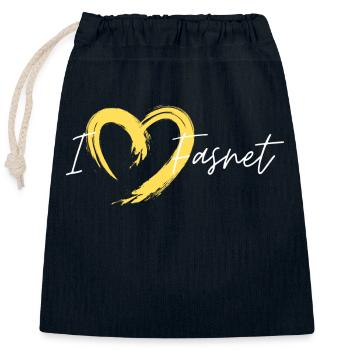 I love Fasnet gelb - Verschließbarer Geschenkbeutel aus Baumwolle (25x30cm) - Navy - Vorne