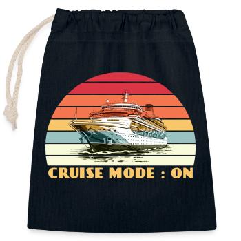 On Tour Mode | Summer Travel Adventure - Closable cotton gift bag (25x30cm) - navy - Front