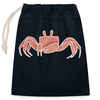 "Crab", Boho Line Art Design, Series "Ocean" - Closable cotton gift bag (25x30cm) - navy - Front