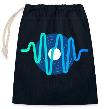 Son de musique - Sac cadeau en coton avec cordon (25 x 30 cm) - bleu marine - Devant