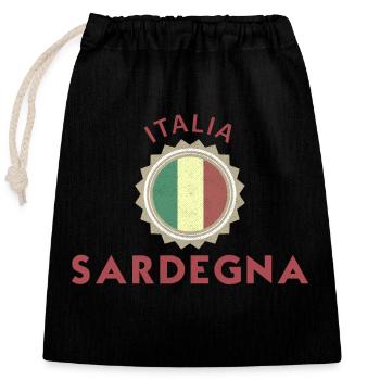 Italia Sardegna Insel Mittelmeer Urlaub Spruch - Verschließbarer Geschenkbeutel aus Baumwolle (25x30cm) - Schwarz - Vorne