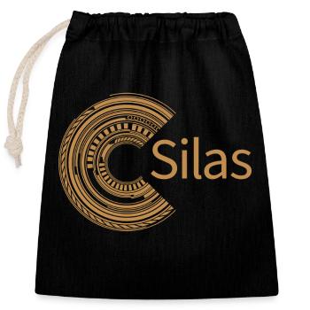 Pour Silas - Sac cadeau en coton avec cordon (25 x 30 cm) - noir - Devant
