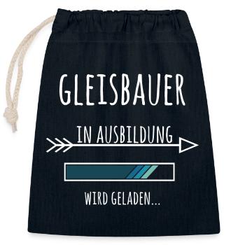 Gleisbauer Ausbildung Beruf Geschenk - Verschließbarer Geschenkbeutel aus Baumwolle (25x30cm) - Navy - Vorne