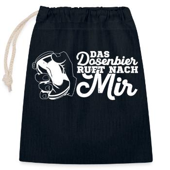 Bier Alkohol Saufen Bierathlet Dosenbier Spruch - Verschließbarer Geschenkbeutel aus Baumwolle (25x30cm) - Navy - Vorne
