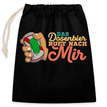 Bier Alkohol Saufen Bierathlet Dosenbier Spruch - Verschließbarer Geschenkbeutel aus Baumwolle (25x30cm) - Schwarz - Vorne