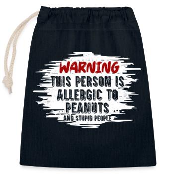 This Person Is Allergic To Peanuts Nut Allergic A - Verschließbarer Geschenkbeutel aus Baumwolle (25x30cm) - Navy - Vorne