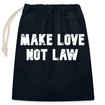 Make Love not Law - Closable cotton gift bag (25x30cm) - navy - Front