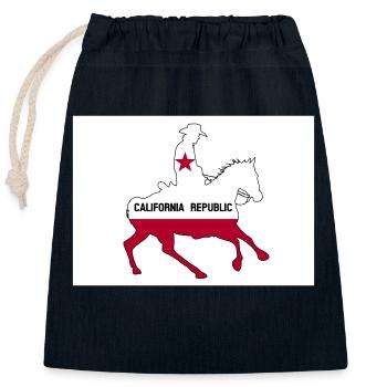 California State Flag Cowboy - Closable cotton gift bag (25x30cm) - navy - Front
