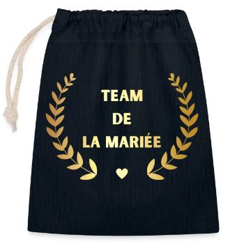 Team of The Golden Bride - Matching tshirt - Closable cotton gift bag (25x30cm) - navy - Front