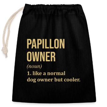 Papillon - Sac cadeau en coton avec cordon (25 x 30 cm) - noir - Devant