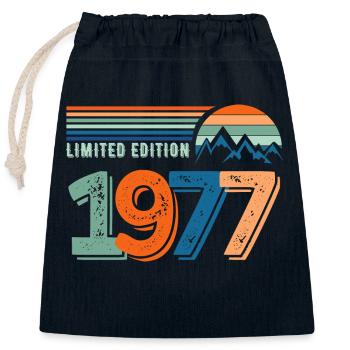 Limitierte Auflage 1977 - Verschließbarer Geschenkbeutel aus Baumwolle (25x30cm) - Navy - Vorne